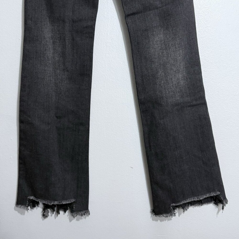 Special A Flare Jeans Women Size 1 W26 Black Distressed Raw Fringe Frayed Boho - Picture 12 of 12